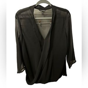 Banana Republic Sheer Black Blouse (Medium)